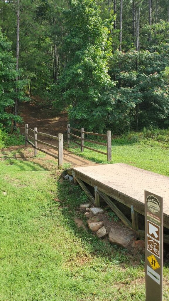 North Cooper Lake Mountain Bike Park Smyrna Trail sign beginner intermediate advance paths