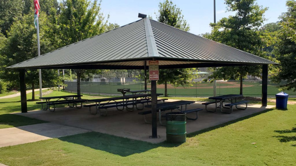 Brinkley Park Cobb Smyrna Pavilion next to baseball fields and green space