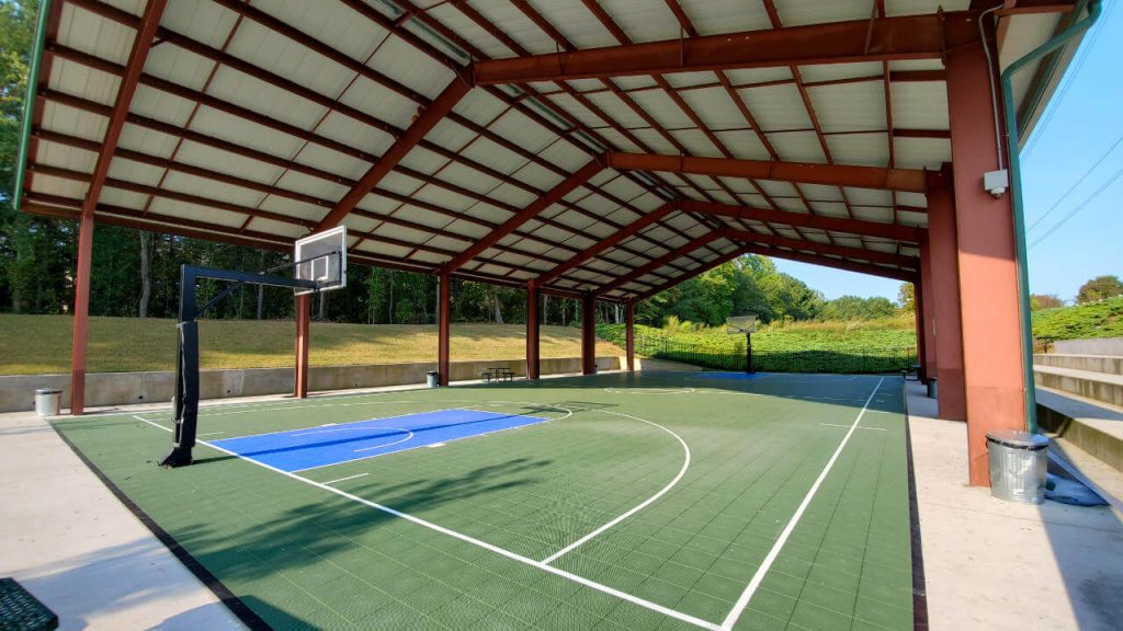 Silver-Comet-Linear-Park-Cobb-Powder-Springs-Basketball-court-and-bleachers