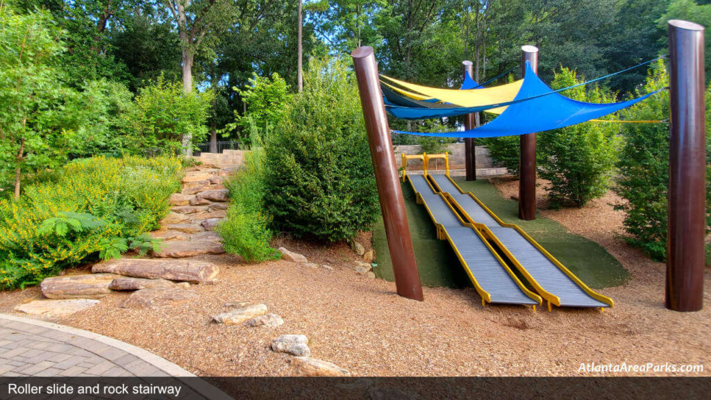 Chastain Park Fulton Atlanta Buckhead Playground Roller Slide and rock stairway