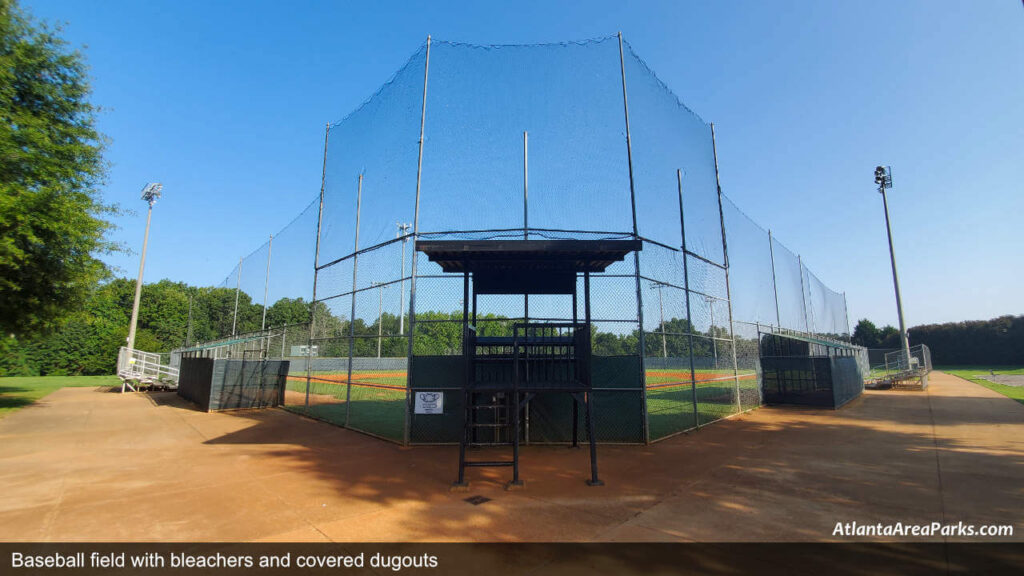 Chuck Camp Park Cobb Smyrna Baseball field with bleachers and covered dugouts