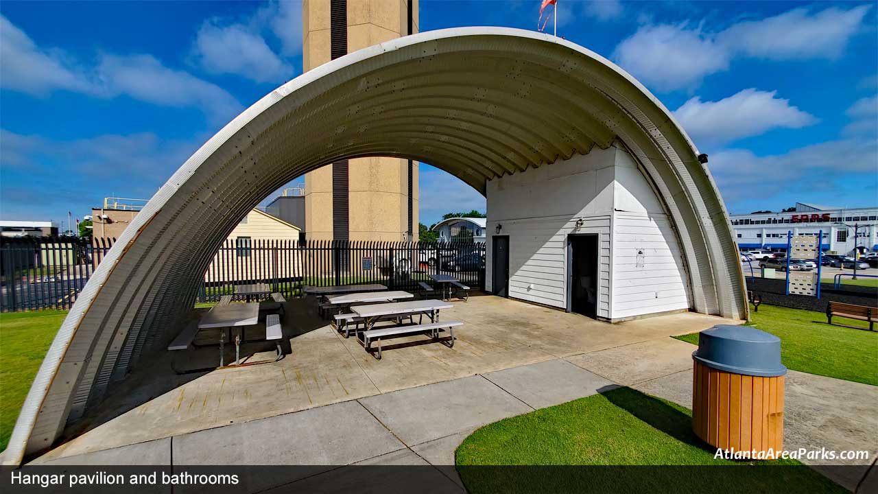 Doc-Manget-Memorial-Aviation-Park-Dekalb-Chamblee-Hangar-pavilion-and-bathrooms