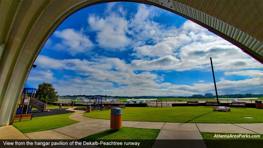 Doc-Manget-Memorial-Aviation-Park-Dekalb-Chamblee-View-from-hangar-pavilion-of-the-Dekalb-Peachtree-runway