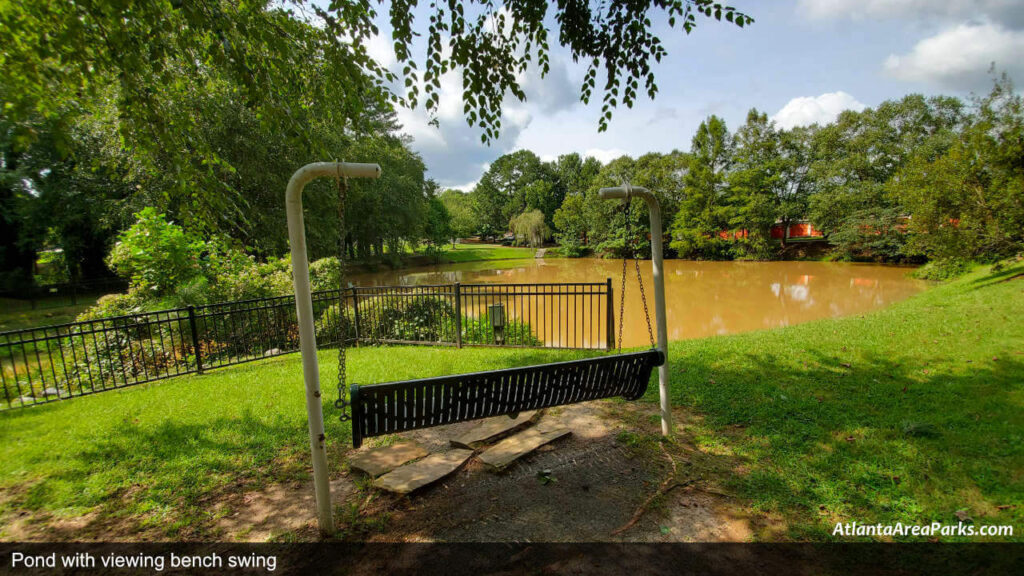 Laurel Park Cobb Marietta Pond with viewing bench swing