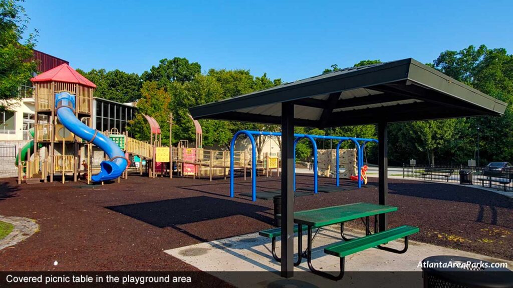 Mason-Mill-Park-Dekalb-Decatur-Covered-picnic-table-in-the-playground-area