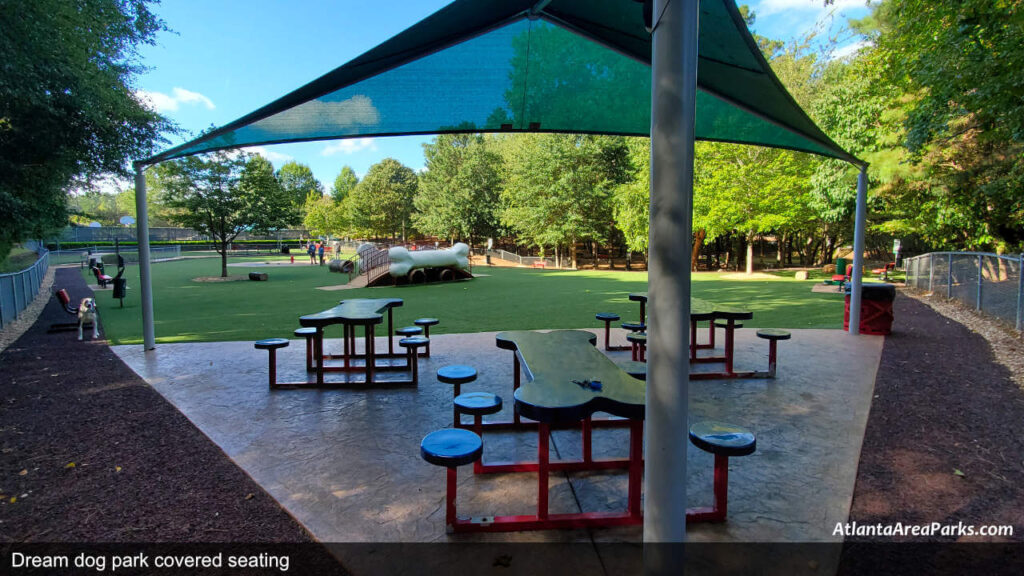 Newtown Park Fulton Johns Creek Dream dog park covered seating