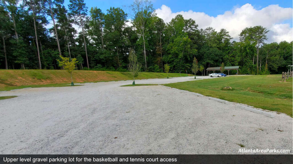 Nickajack Park Cobb Mableton Upper level gravel parking lot for the basketball and tennis court access