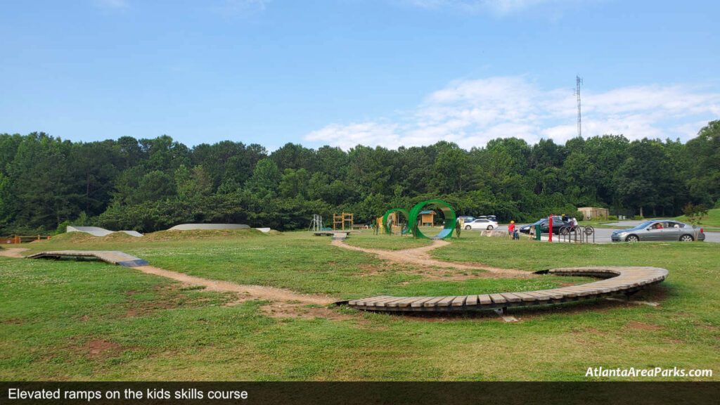 North Cooper Lake Mountain Bike Park Smyrna Elevated ramps on the kids skills course