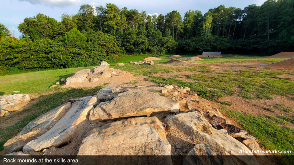 North Cooper Lake Mountain Bike Park Smyrna Rock mounds at the skills area