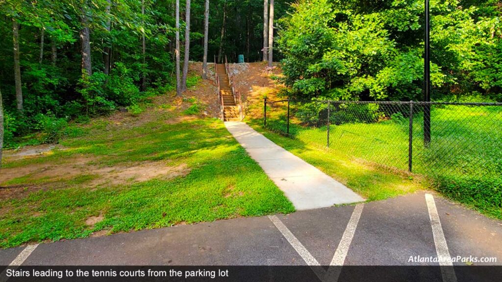 Sweat-Mountain-Park-Cobb-Marietta-Stairs-leading-to-the-tennis-courts-from-the-parking-lot