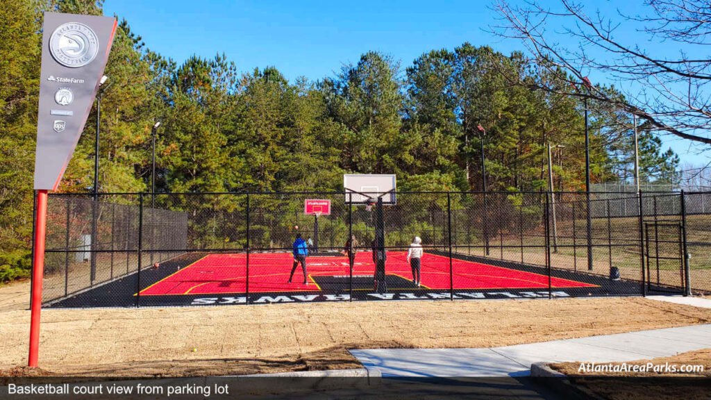 Wild Horse Creek Park Cobb Powder Springs Basketball court view from parking lot