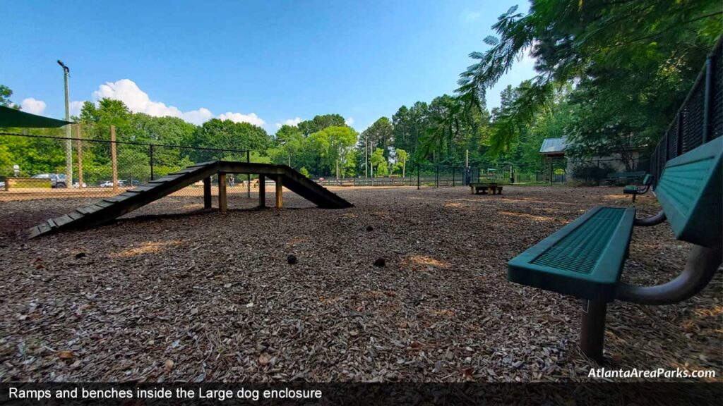 Woofstock-Dog-Park-Cherokee-Woodstock-Ramps-and-benches-inside-the-Large-dog-enclosure